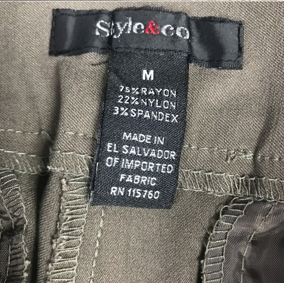 NWT Style & Co. Flare Leg Mid Rise Comfort Waist Pants brown clay M - Picture 6 of 7